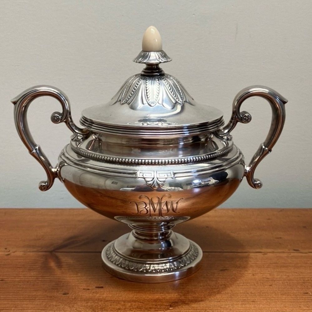 Vintage Gorham Sterling Silver Shamrock V Covered Sugar Bowl
